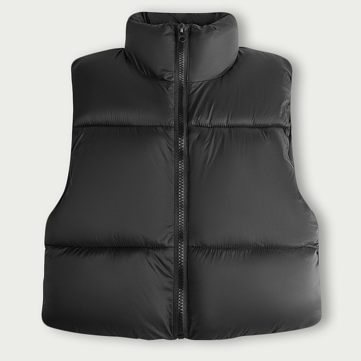 Emma | Women's Padded Puffer Vest with Stand Collar