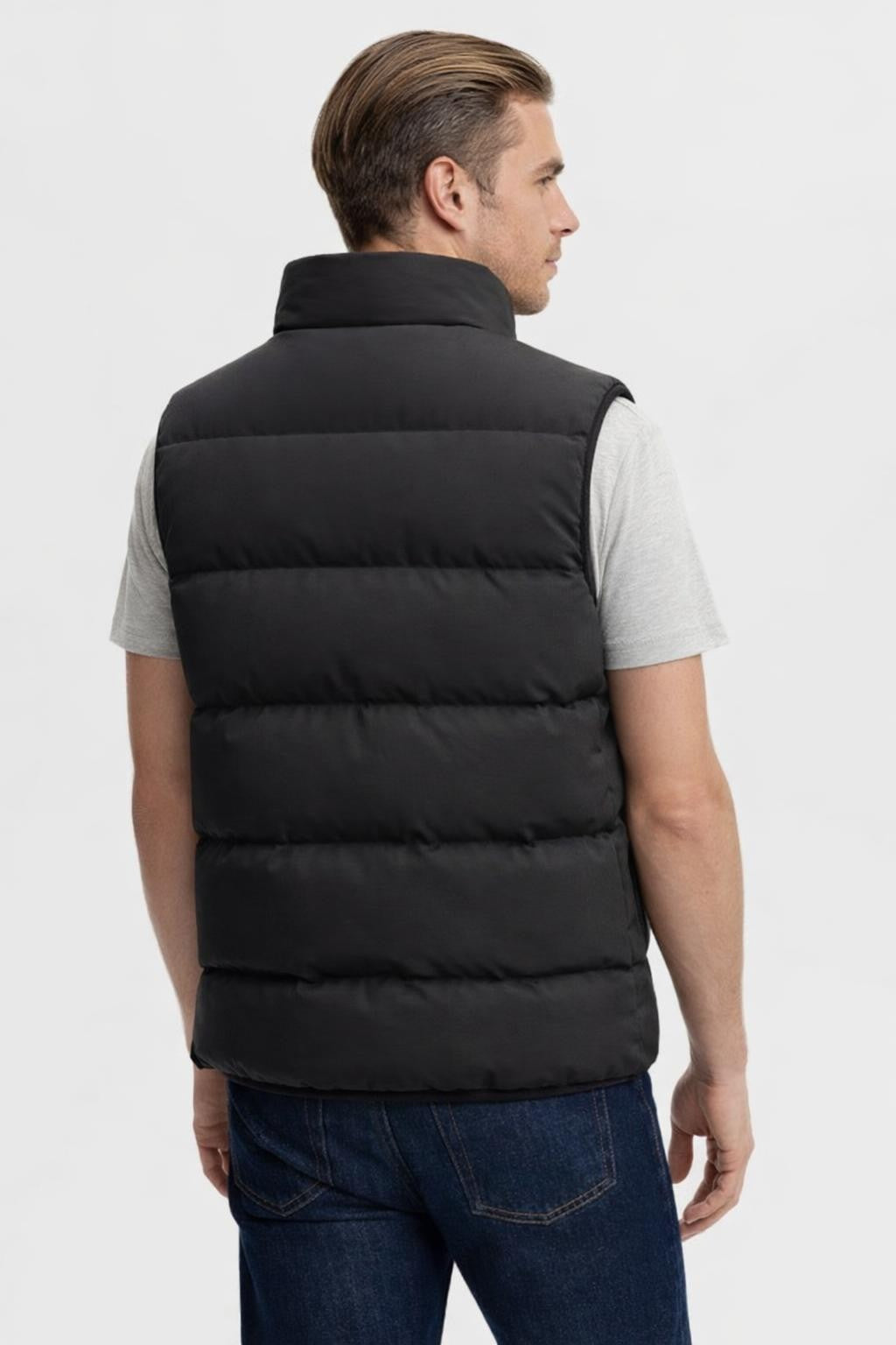 Michael | Men's Insulated Puffer Vest with Stand Collar
