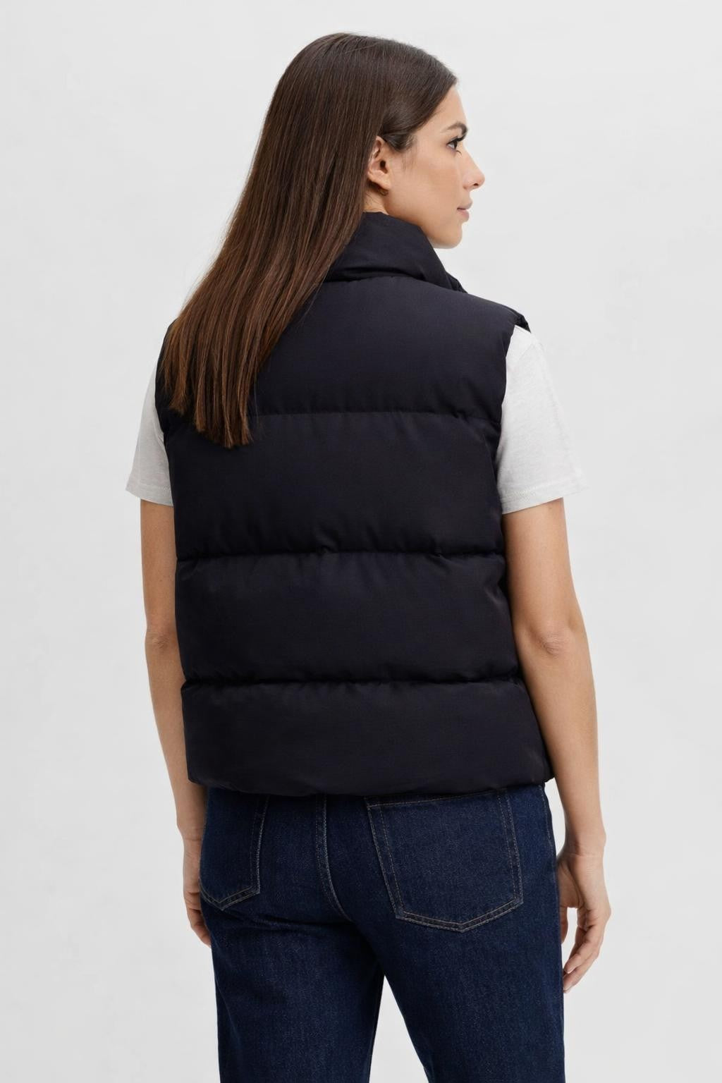 Eliana | Women's Black Quilted Vest, Tailored Fit
