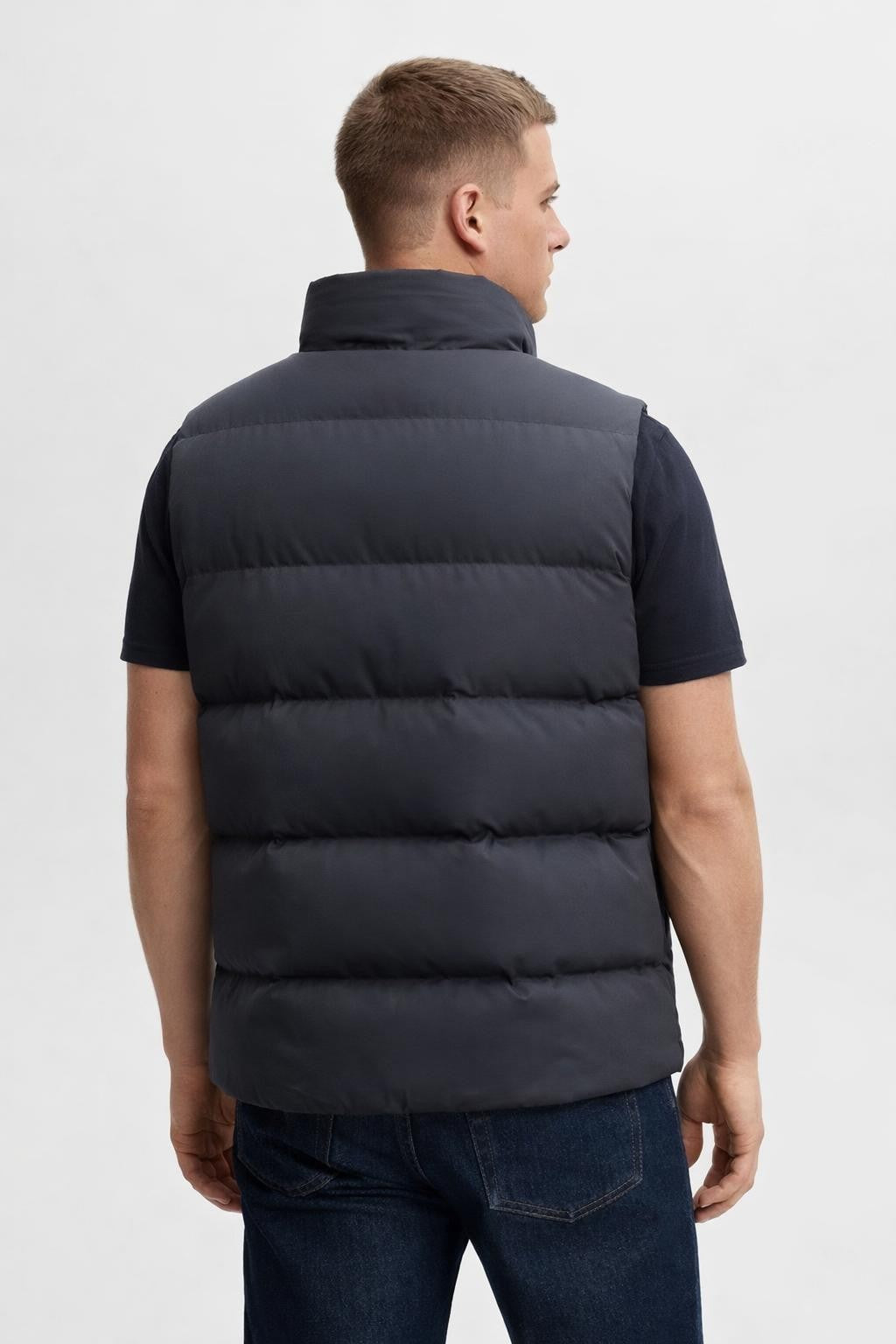 Robert | Men's Thick Sleeveless Puffer Vest, Stand Collar