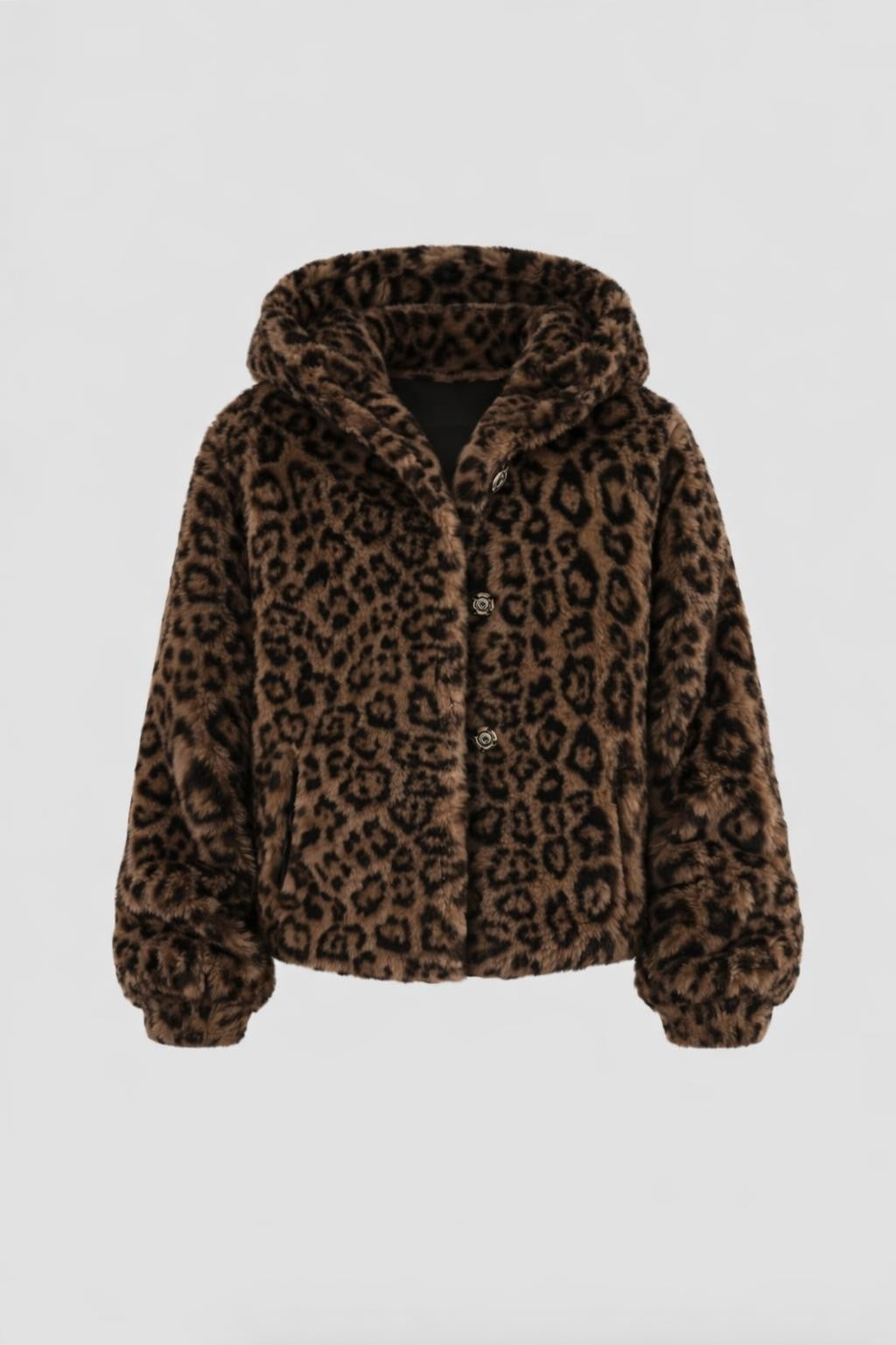 Mia | Women's Leopard Print Plush Fleece Jacket