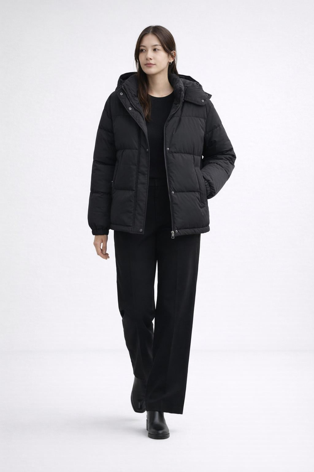 Mia | Women's Petite Black Puffer Jacket