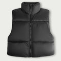Padded Stand Collar Vest for Teens - Black