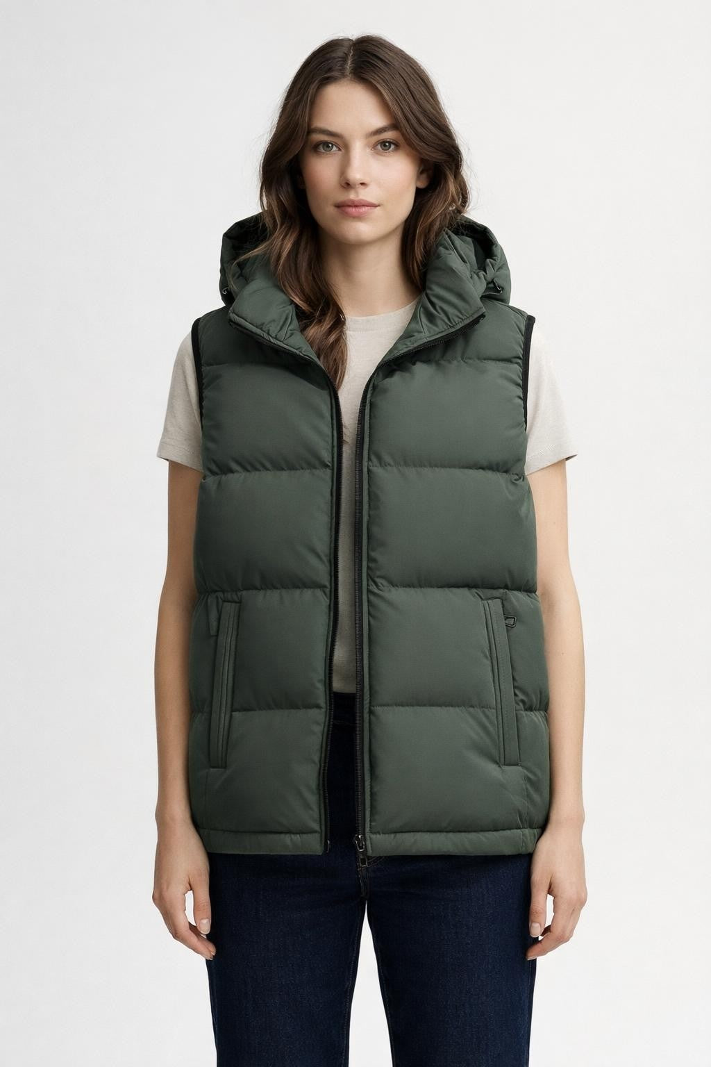 Cozy Loose-Fit Solid Color Vest - Beige