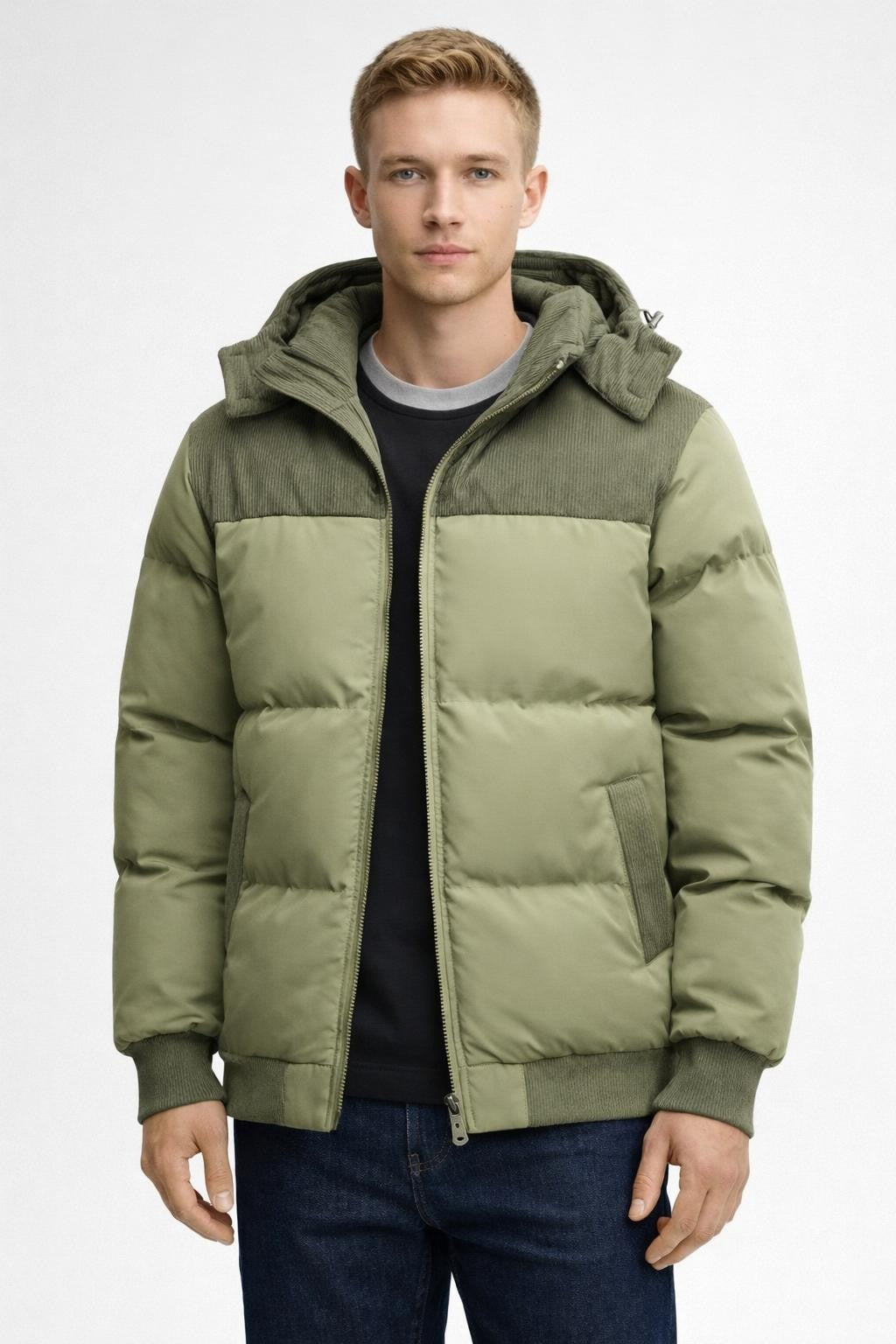 Men's Thick Corduroy Windproof Jacket - Beige