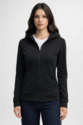 Fleece-Lined Bodycon Winter Jacket - Black