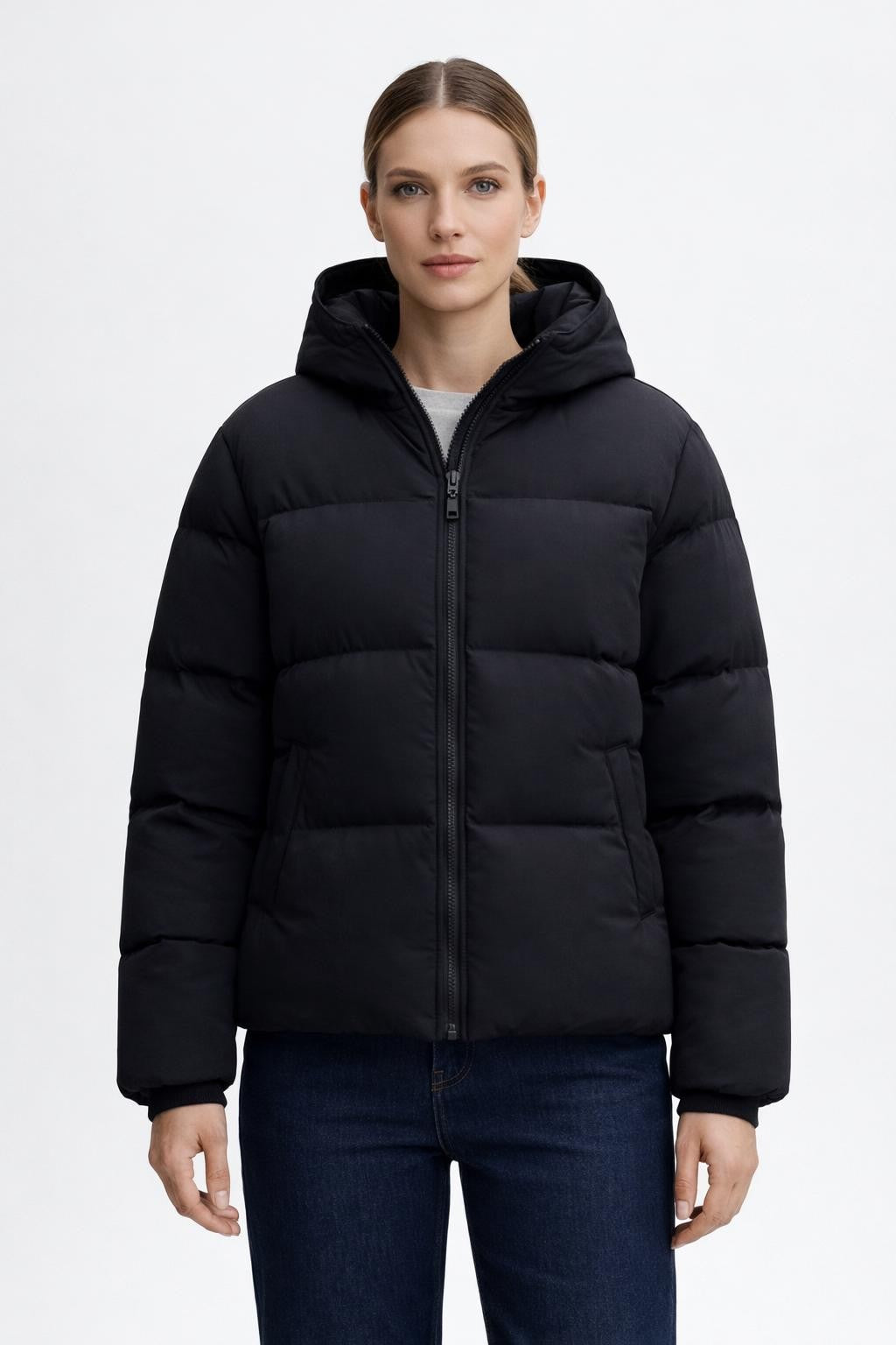 Thickened Black Winter Jacket - Black