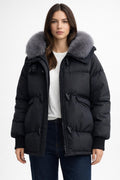 Thick Loose-Fit Winter Jacket - Black