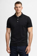 Classic Short-Sleeve Polo Shirt - Black