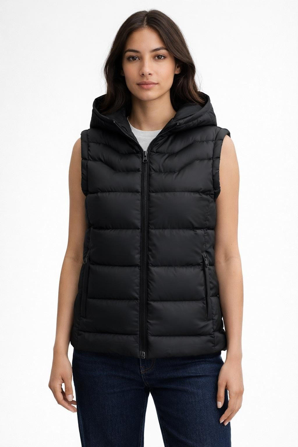 Insulated Outdoor Vest with Pockets - Black
