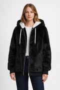 Fleece-Lined Zip-Up Jacket - Black