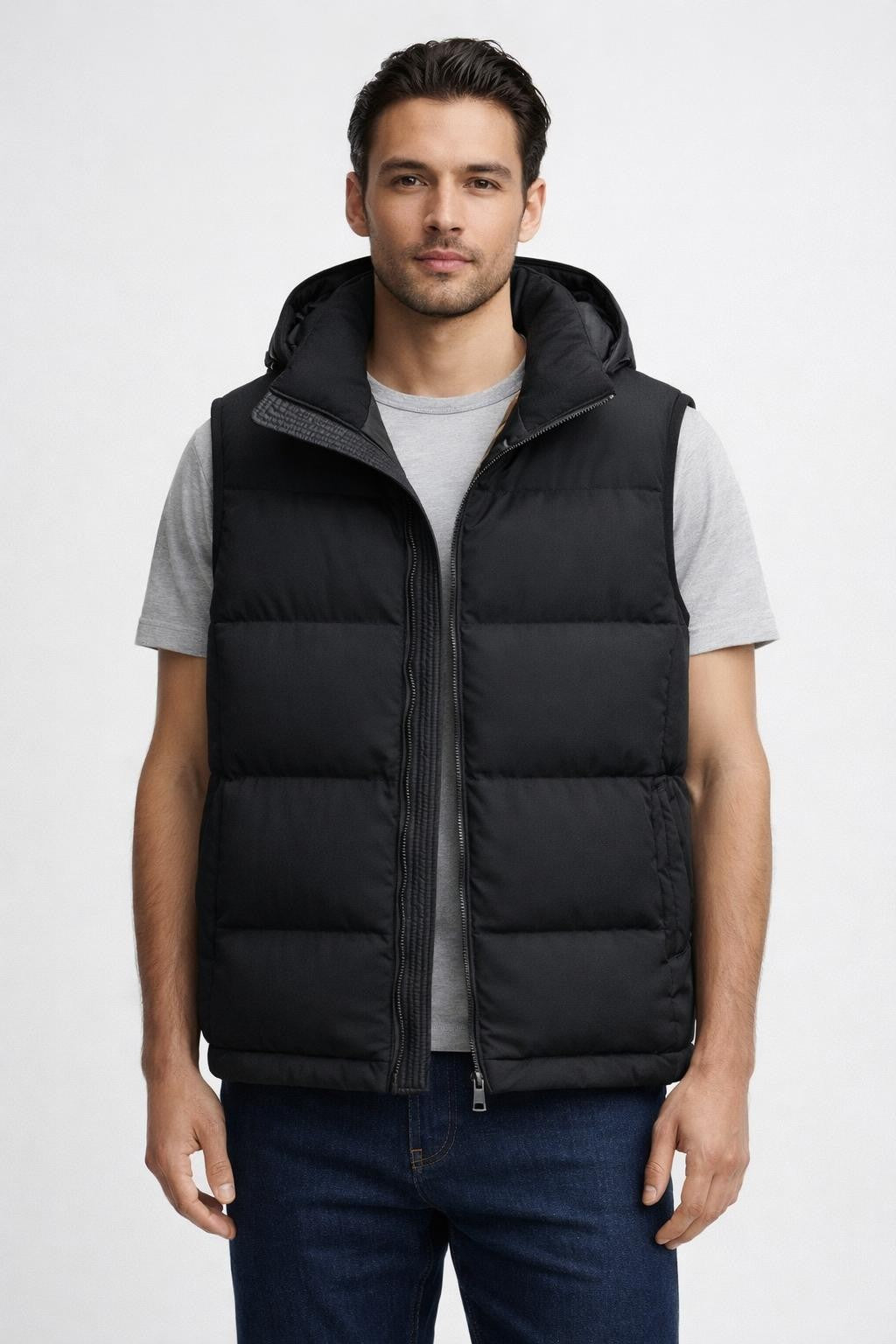 Men's Insulated Sleeveless Outdoor Vest - Black