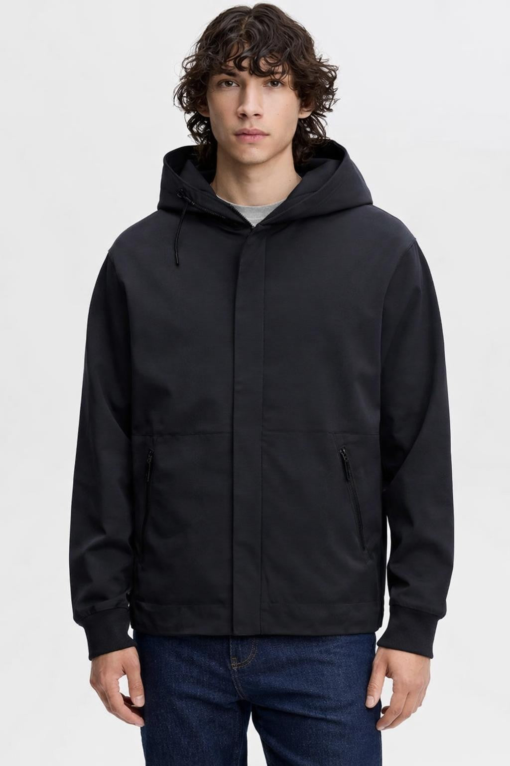 Men's Lightweight Windproof Mountain Parka - Black