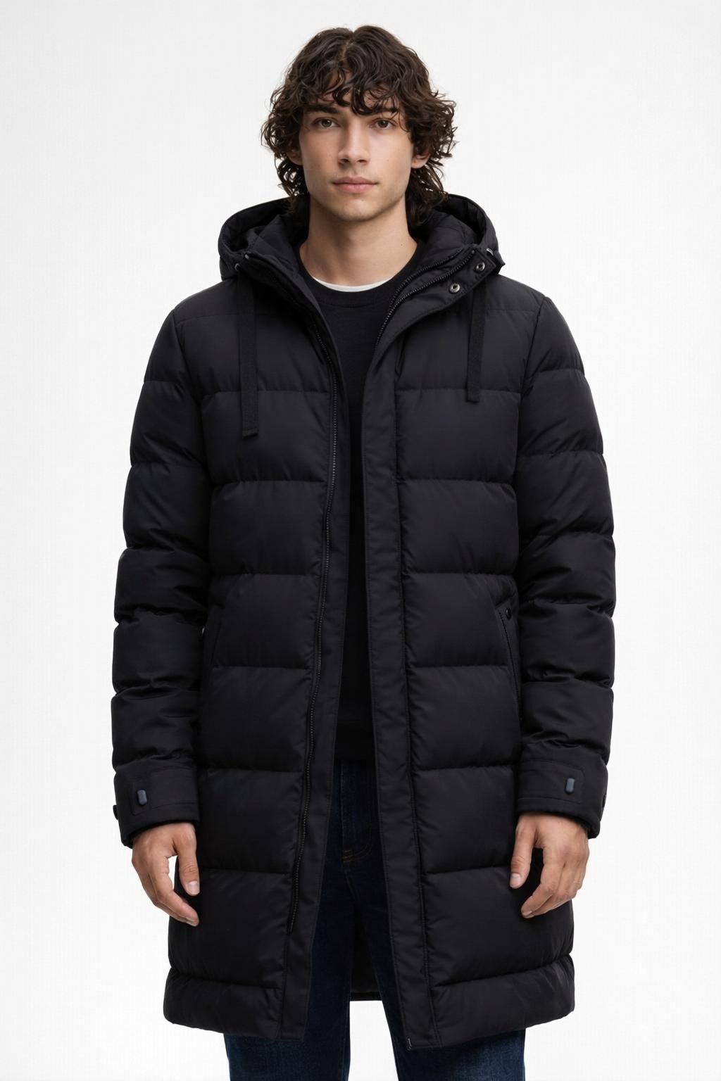 Men's Fleece-Lined Outdoor Jacket - Black