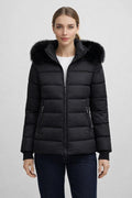 Quilted Winter Jacket with Slim Fit - Black