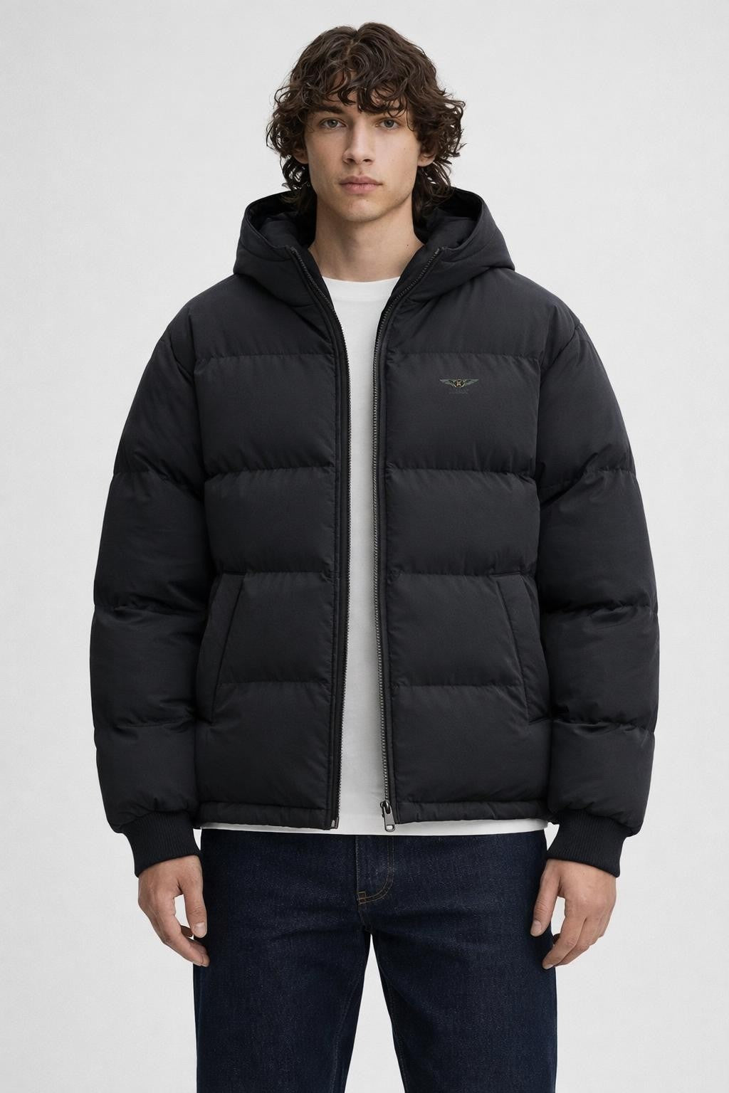 Unisex Thick Casual Stand Collar Jacket - Black