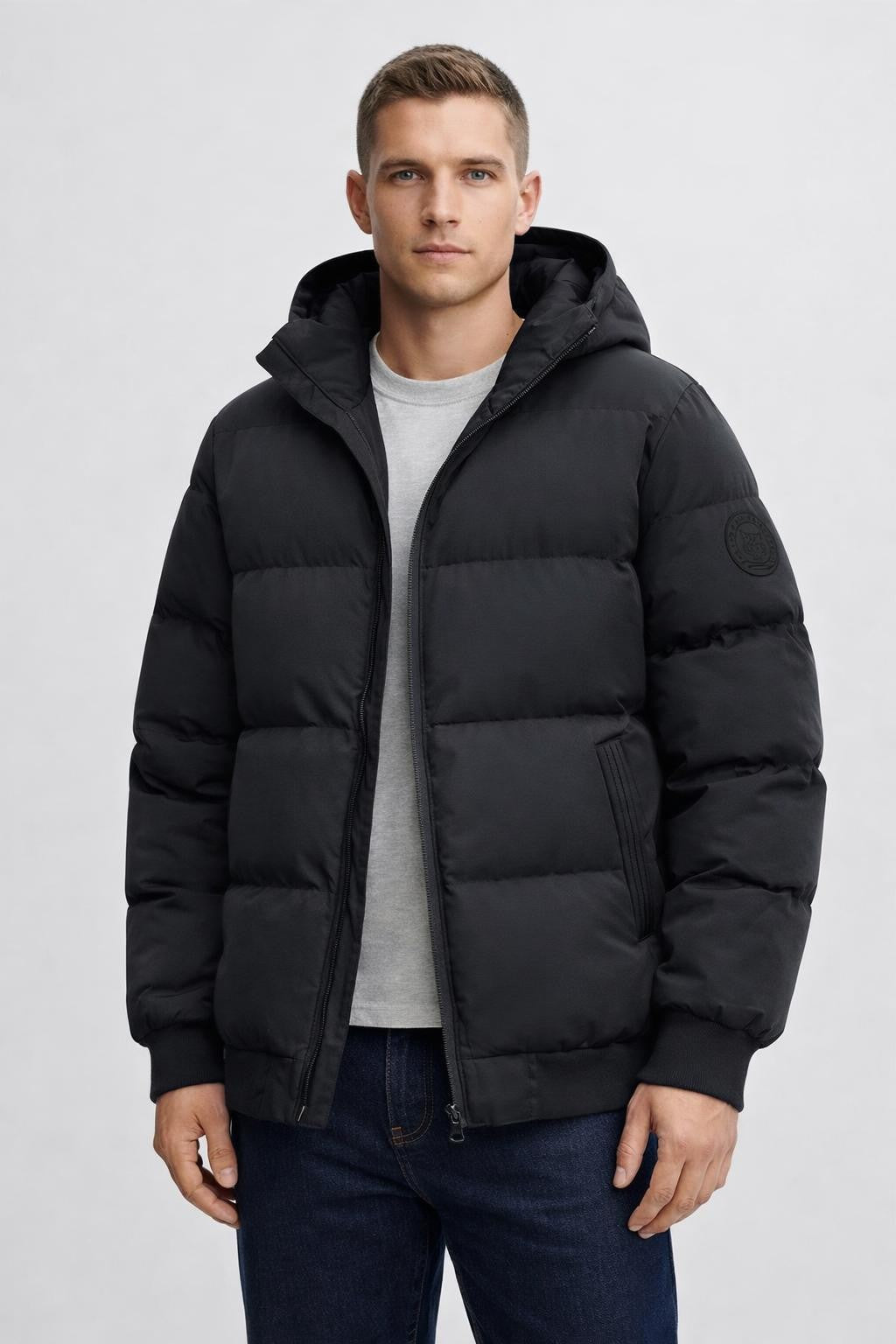 Men's Thick Casual Winter Jacket - Black