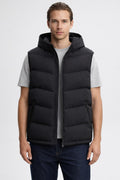 Men's Sleeveless Stand Collar Vest - Black