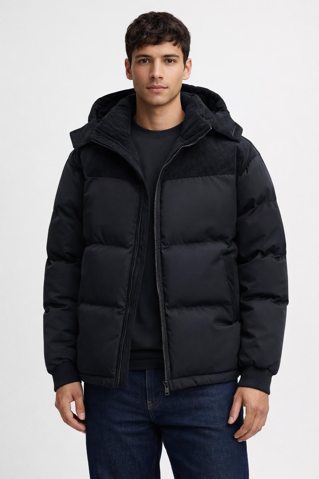 Men's Removable Lined Casual Jacket - Black