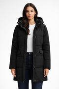 Quilted Black Casual Winter Jacket - Black