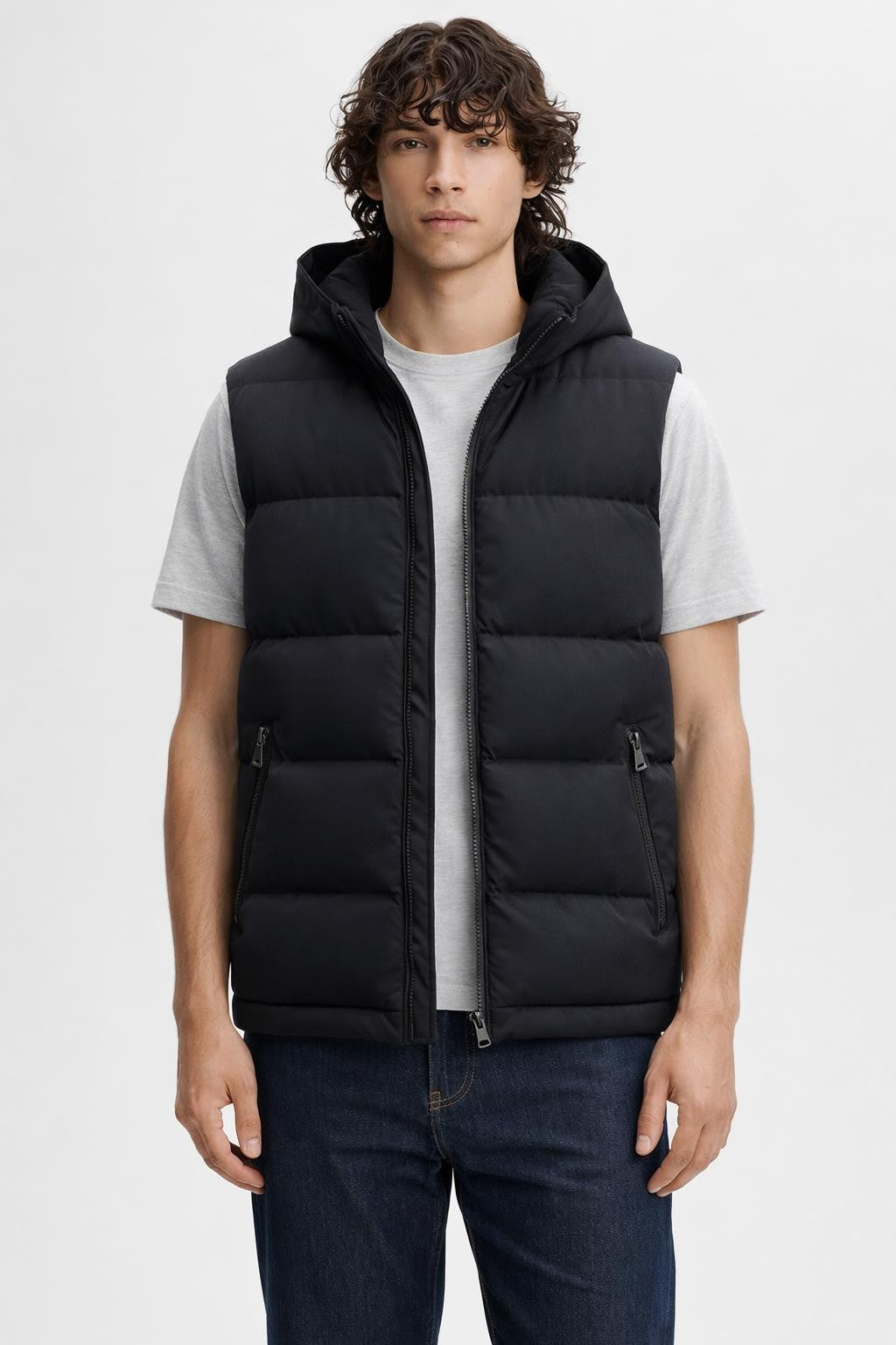 Men's Lightweight Quilted Vest - Black