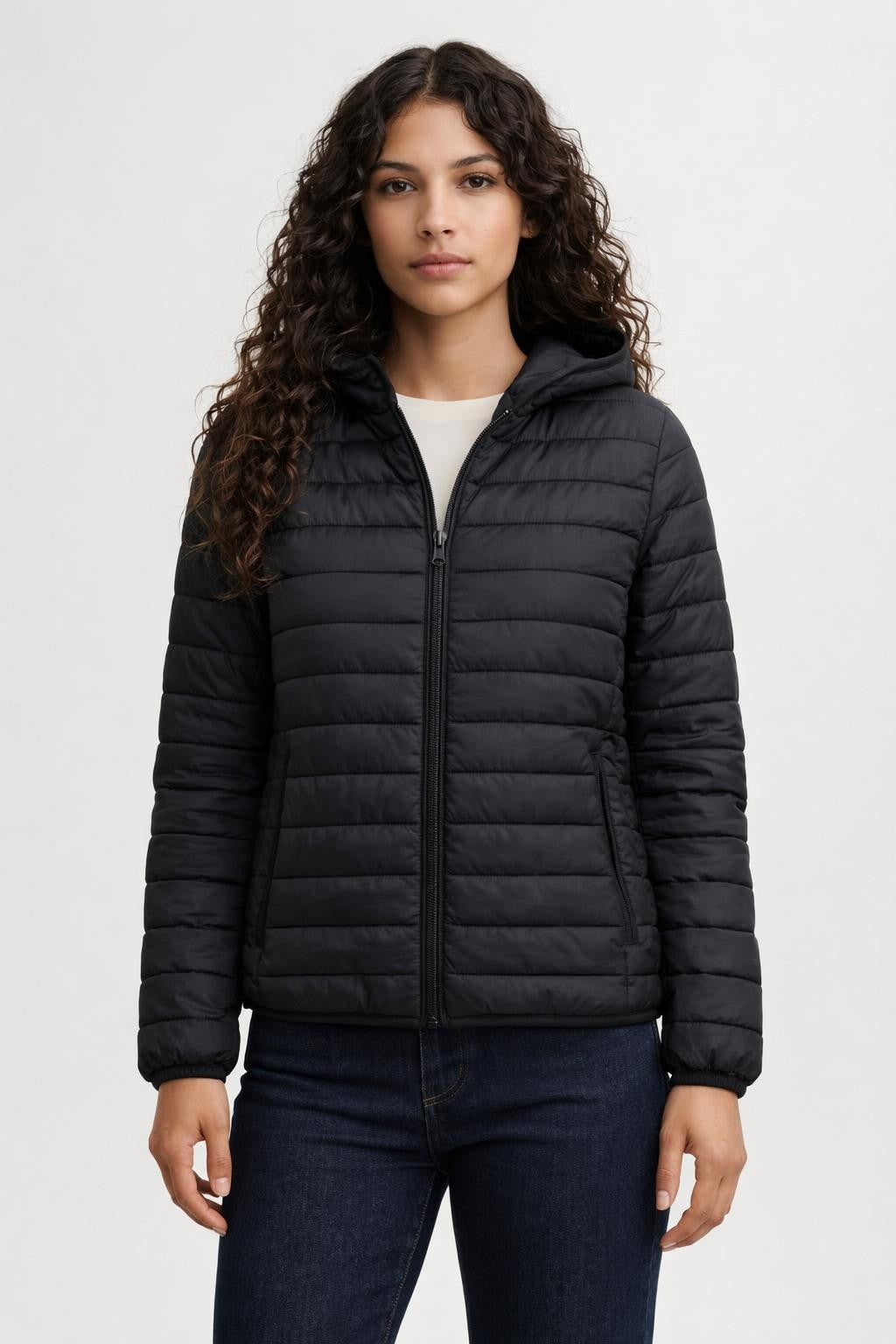 Lightweight Quilted Windproof Jacket - Black