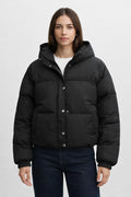 Warm Winter Jacket with Stand Collar - Black