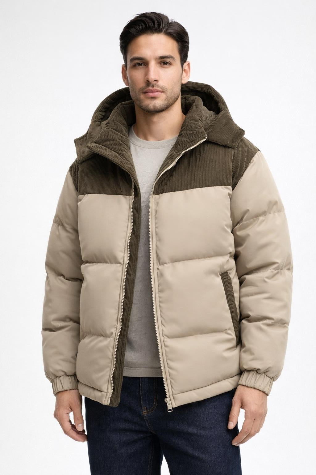 Men's Windproof Thick Winter Jacket - Black