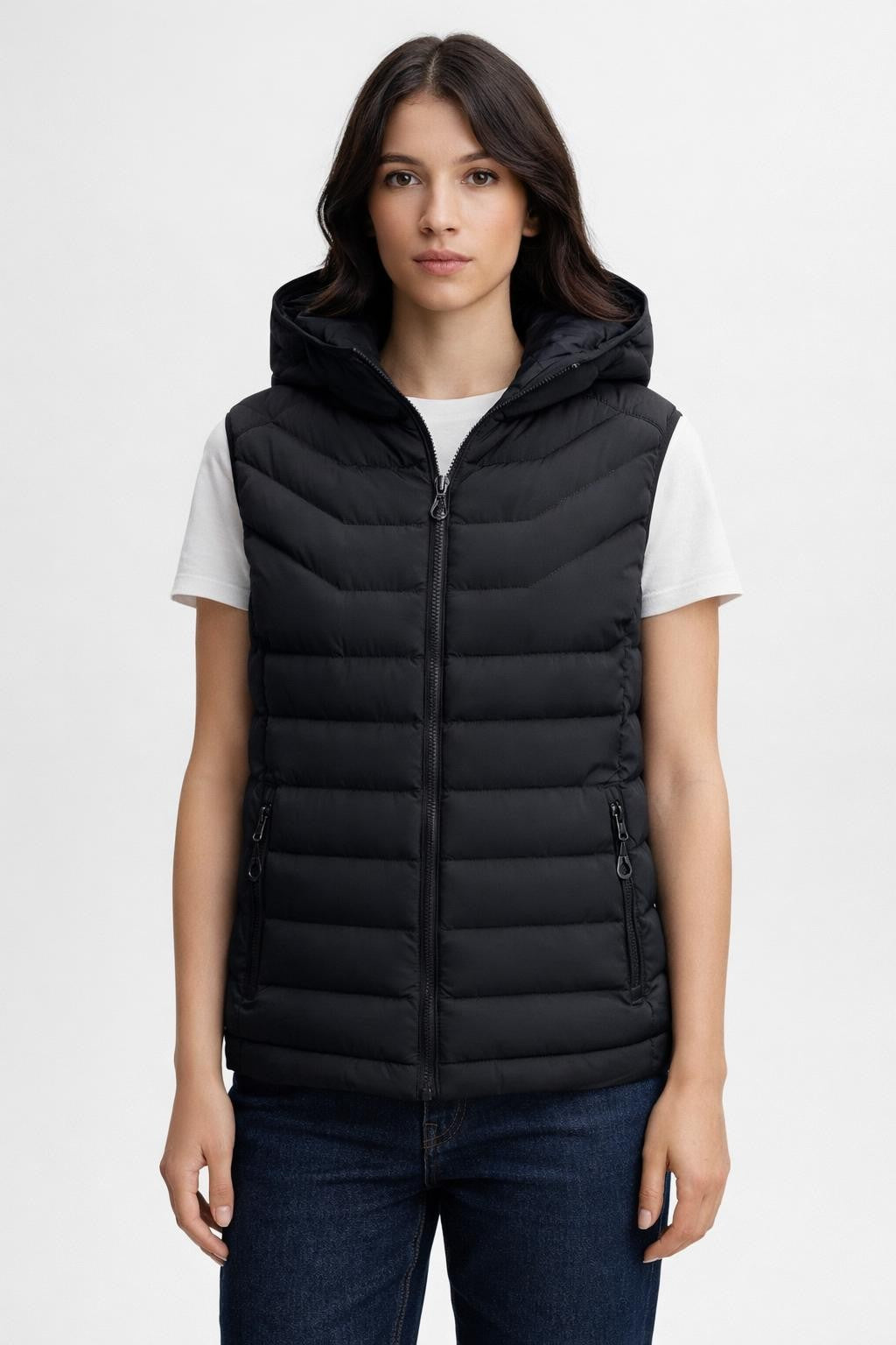 Fleece-Lined Casual Vest for Outdoors - Black