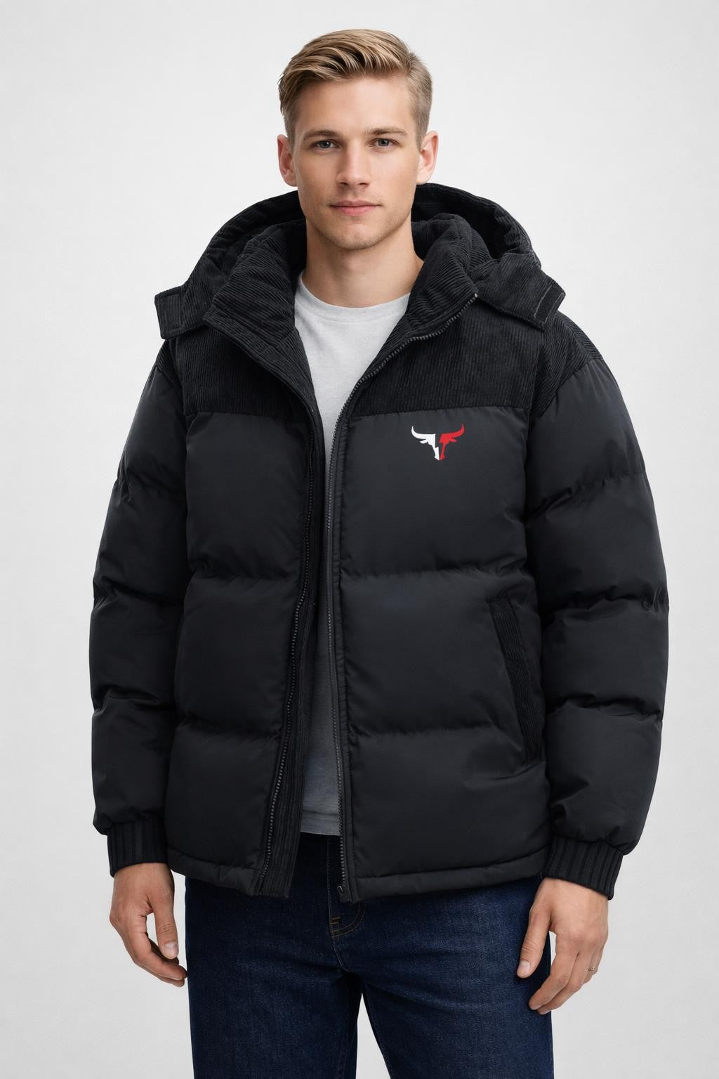 Men's Thick Winter Jacket Classic Style - Black