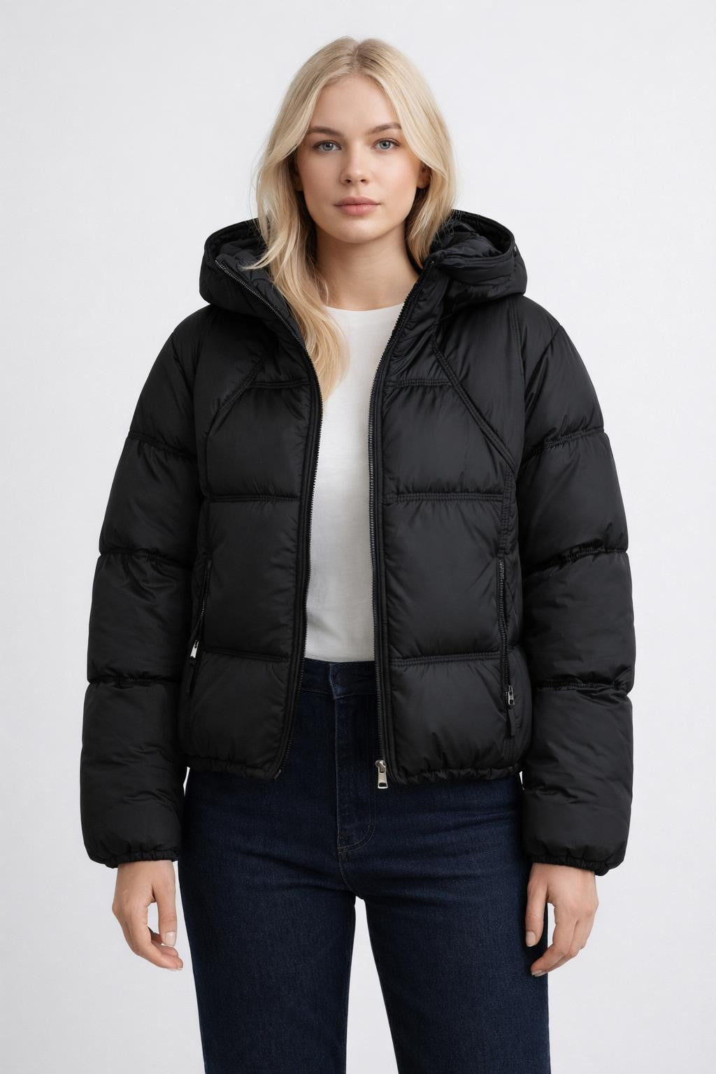 Lightweight Quilted Windproof Jacket - Black