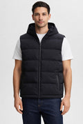 Men's Thick Zip-Up Vest with Pockets - Black