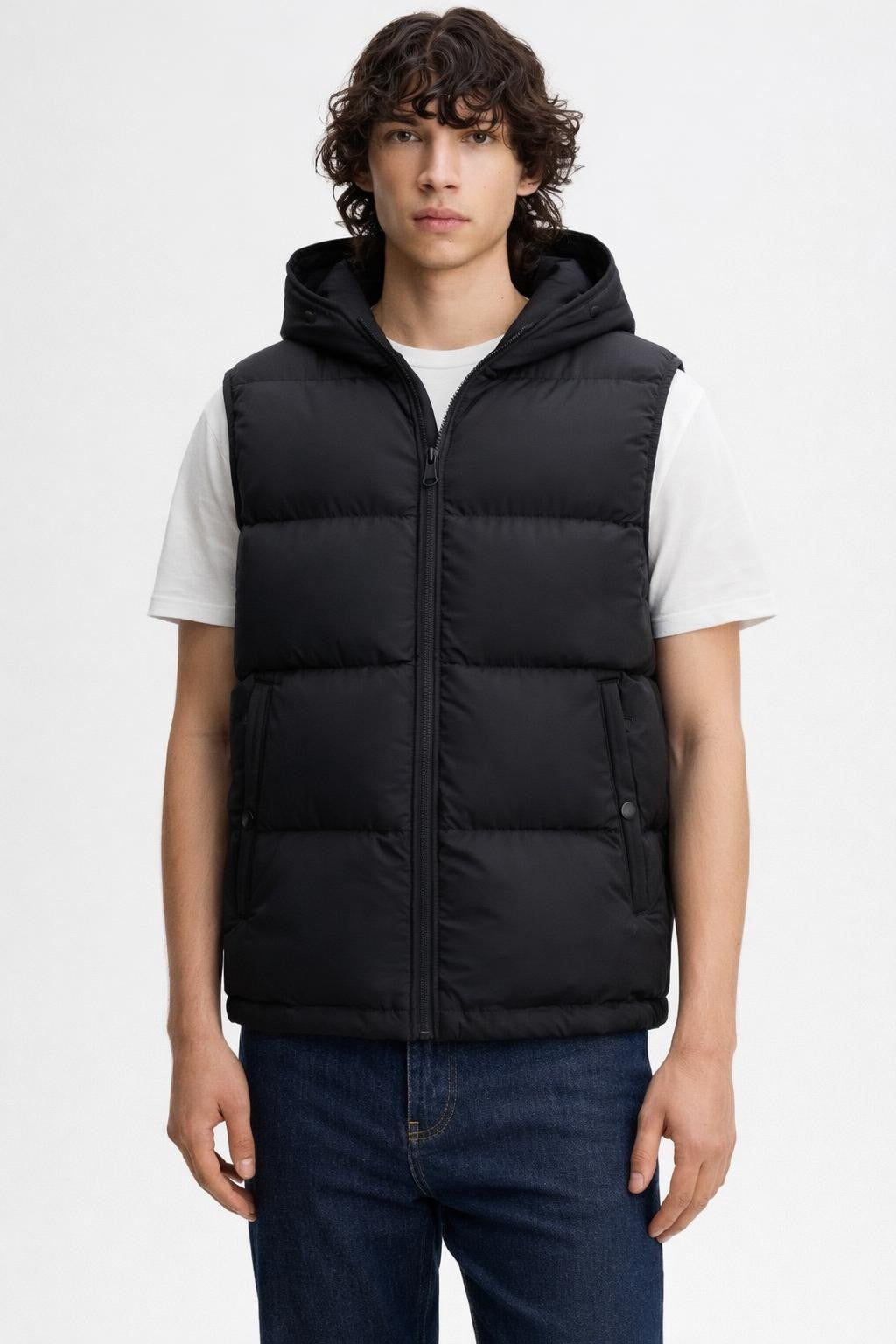Quilted Insulated Outdoor Vest - Black