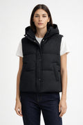 Elegant Black Quilted Vest - Black