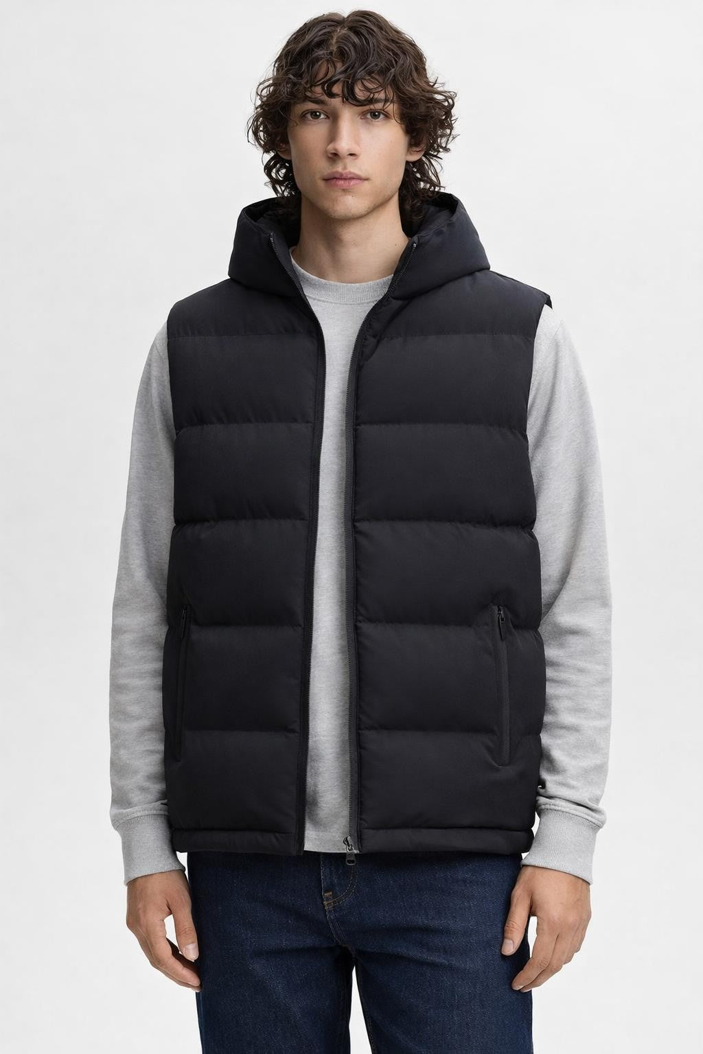 Men's Thickened Warm Sleeveless Vest - Black