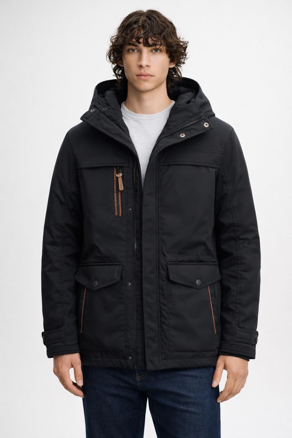 Men's Thick Fleece Winter Jacket - Black