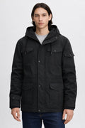 Men's Thick Cargo Bomber Jacket - Black