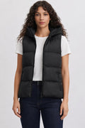Quilted Black Vest for Fall Winter - Black