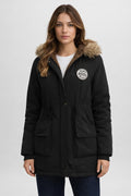 Long Winter Parka with Pockets - Black