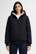 Quilted Thickened Lama-Lined Jacket - Black