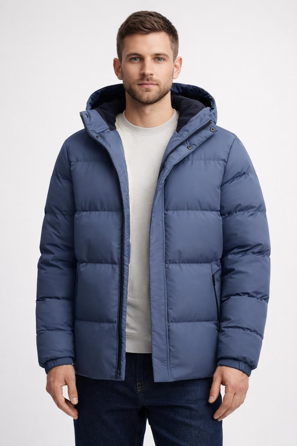 Men's Padded Winter Jacket - Blue