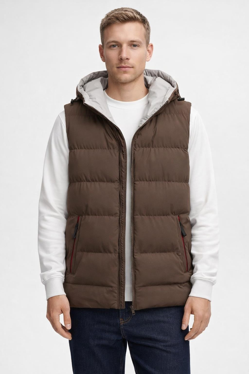Lightweight Insulated Men's Vest - Brown