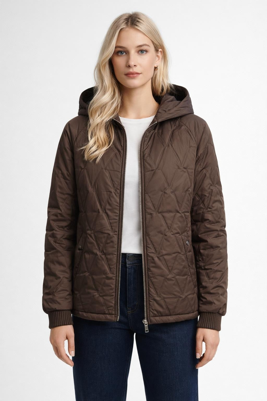 Casual Hooded Drop Shoulder Hoodie - Brown