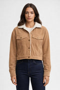 Versatile Fleece Collar Winter Jacket - Camel