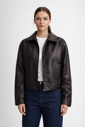 Women's Sleek PU Jacket for Versatile Wear - Coffee