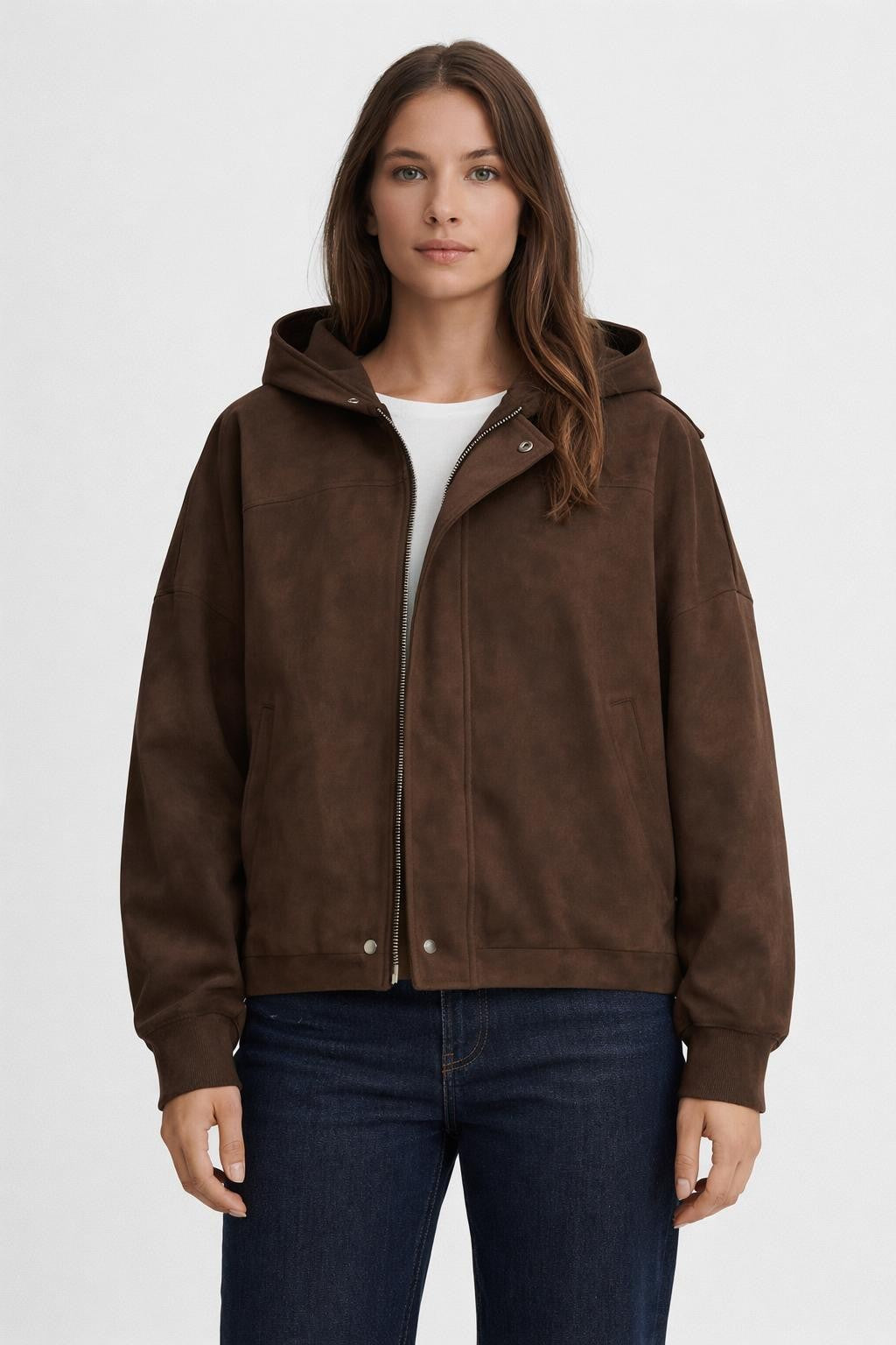 Relaxed Fit Vintage Coffee Jacket - Coffee