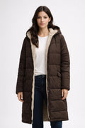 Extended Fleece Double-Sided Winter Coat - Dark Brown
