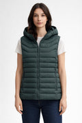 Fleece-Lined Casual Vest for Outdoors - Dark Green