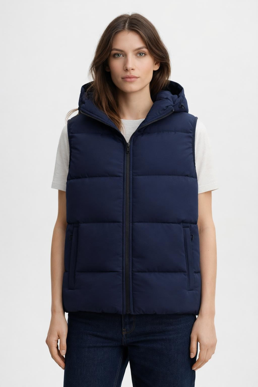 Cozy Loose-Fit Solid Color Vest - Dark Green