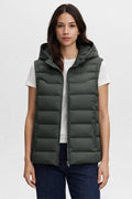 Insulated Outdoor Vest with Pockets - Dark Green